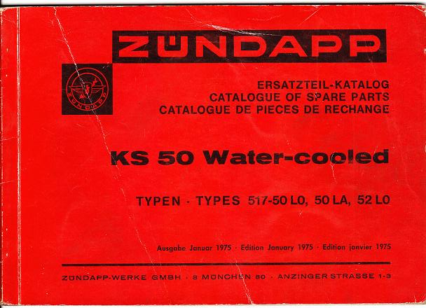 Original Ersatzteilliste Typ 517-50L0/50LA/52L0 KS50 Watercooled